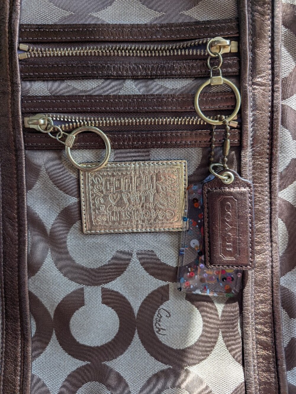 Authentic Coach Poppy Op Art Glam Tote 2009 Y2K Vintage Tote - Picture 5 of 11